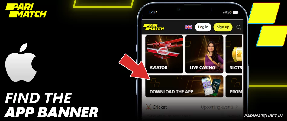 Find the app banner at Parimatch