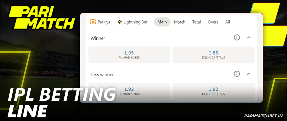 Parimatch IPL Betting Line in India