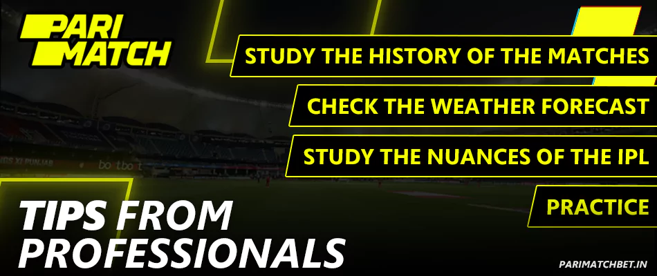 Tips from professionals on IPL betting at Parimatch