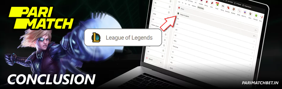 League of Legends cyber sports competition at Parimatch India