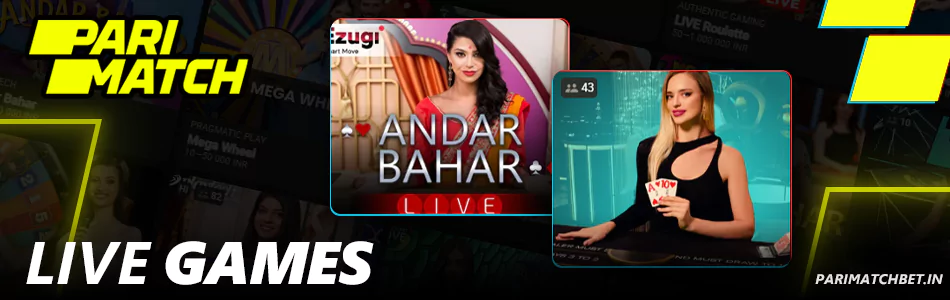 Games in Parimatch live casino