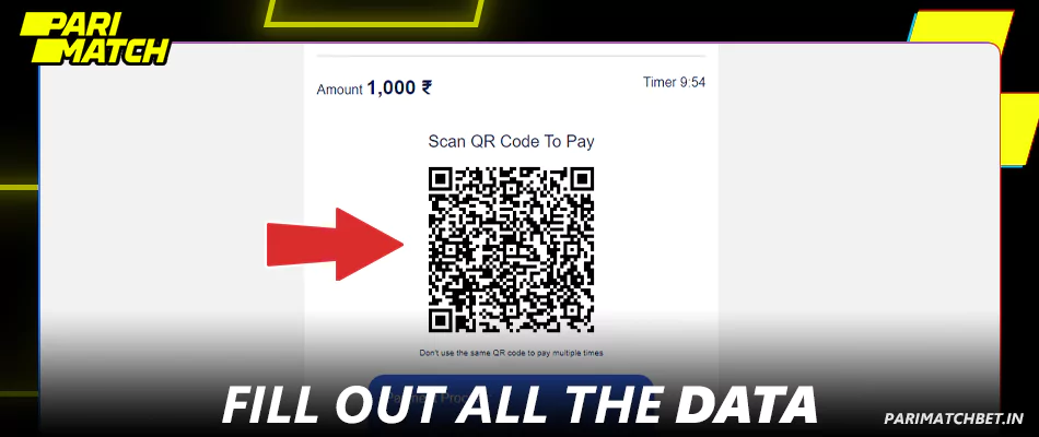 Fill in all data when making a deposit at Parimatch