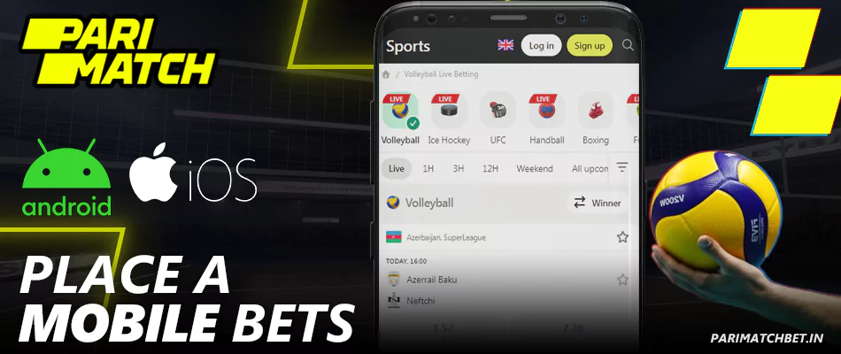 Mobile Volleyball betting at Parimatch India