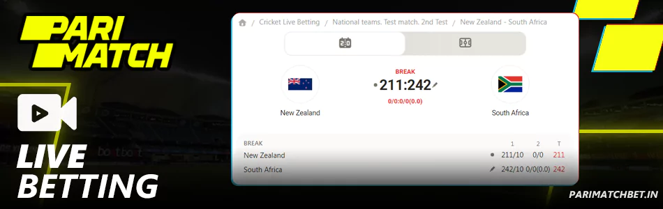 Live Betting at Parimatch